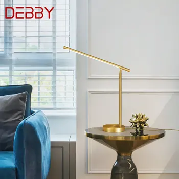 Настольная лампа TEMAR Gold Brass с современным креативным декором, светодиодное настольное освещение 3 цветов для дома, спальни