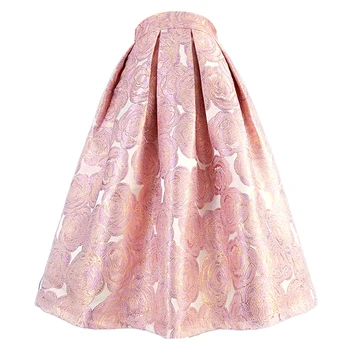 Весенняя Корейская Женская одежда 2023 Элегантная Длинная Плиссированная юбка с завышенной талией и цветочным рисунком Розовой розы в винтажном стиле, Эстетическая Евангелическая мода