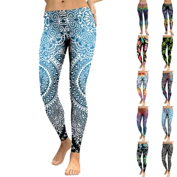 Женские базовые штаны для йоги с вращающимся рисунком, эластичные леггинсы для йоги, одежда для бега в спортзал, быстросохнущие узкие брюки XS-8XL