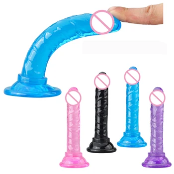Эротический фаллоимитатор из мягкого желе, реалистичный вибратор-пуля, анальный фаллоимитатор, ремешок на присоске для большого пениса, игрушки для взрослых, секс-игрушки для женщин