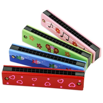 16 отверстий Милая губная гармошка Музыкальный инструмент Развивающие игрушки с мультяшным рисунком Детский духовой инструмент Подарок для детей