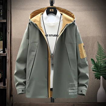 2023 Демисезонный Повседневное Однотонная Модная Приталенная куртка-бомбер Для Мужчин Пальто Новый Стиль Ruffian HandsomeHigh-grade Для Мужчин Пальто