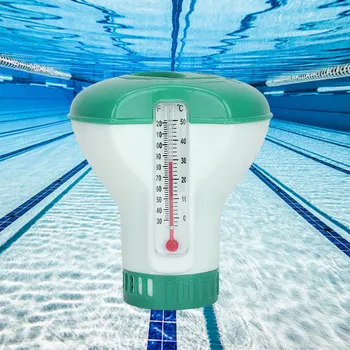 Плавающий Дозатор хлора для бассейна с термометром Автоматический насос-аппликатор для дезинфекции Инструмент для чистки спа-ванны