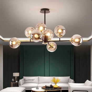 Новые современные светодиодные подвесные светильники для декора гостиной, потолочный светильник с кухонным шаром для столовой, подвесные светильники для спальни