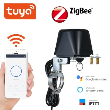 Tuya Водонепроницаемый умный WIFI / Контроллер клапана Zigbee, автоматическое включение-выключение для работы с водопроводом и газопроводом с Alexa Google Assistant