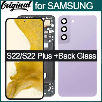 Оригинальная замена AMOLED LCD для SAMSUNG Galaxy S22 с сенсорным экраном S22 Plus S22 +, дисплей с задним стеклом