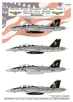 Модель GALAXY G48002 в масштабе 1/48 ВМС США F/A-18F VFA-103 Наклейка Jolly Rogers 2009-2015