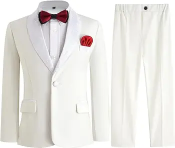 Белая куртка для мальчиков, брюки Botwtie, костюм для фотосъемки 3PS, детское платье для вечеринки на день рождения, детский Свадебный смокинг для выпускного вечера, танцевальный костюм