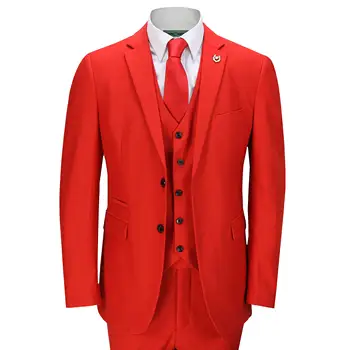 Красные мужские костюмы, комплекты, сшитые на заказ, блейзер с лацканами, Брюки, Свадебная одежда, одежда для вечеринок, Костюм Homme, 3 шт., куртка, Брюки, жилет, Наряд
