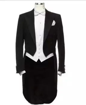Новейший мужской фрак Cloudstyle 2023, официальный мужской костюм, Приталенный комплект из 3 предметов, смокинг, Свадебное мужское пальто с Ласточкиным хвостом