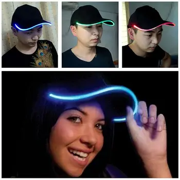 Супер крутая Регулируемая светодиодная светящаяся шляпа со вспышкой Бейсбольная кепка для вечеринки в стиле хип-хоп, гольф, танцевальная кепка Унисекс