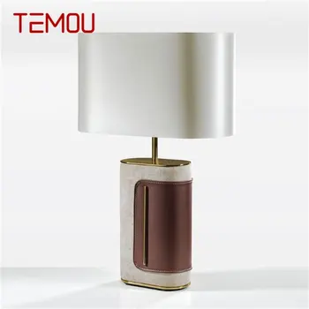 ТЕМА Постмодернистская настольная лампа Светодиодная Простая модная Прикроватная тумбочка Винтажный Кожаный декор для дома, гостиной, спальни