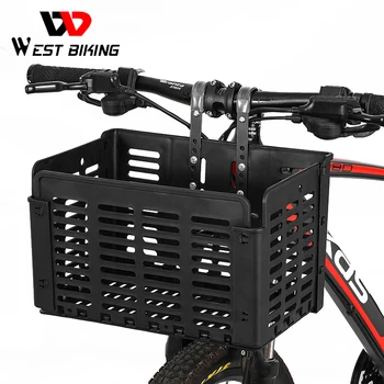 Передняя корзина велосипеда WEST BIKING, Складная Многофункциональная сумка для шоссейного велосипеда MTB, Велосипедная сумка на руль, Аксессуары для велосипеда