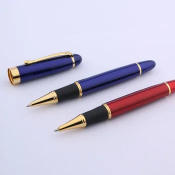Высококачественная школьная классическая ручка для письма, металлическая золотисто-красная подарочная ручка-роллер