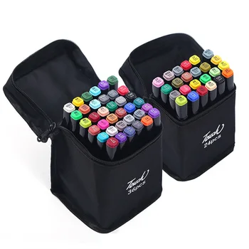Цветные Маркерные ручки Touch Art 24/30/36/40/60/80 шт Набор Раскрашенных ручек для граффити Керамическая сумка 