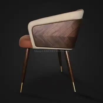 Дизайнерский обеденный стул Роскошный Деревянный Эргономичный стул Дизайн офисной кухни Спальни Silla Comedor Уличная мебель YYY20XP