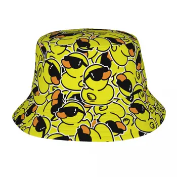 Зимняя Панама шляпа мультфильм желтая утка шаблон для мужчин женщин кепки рыболова реверсивный хлопок ведро шляпы открытый Рыбак шляпа