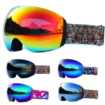 Магнитные лыжные очки со 100% защитой от запотевания Uv400, Очки для сноуборда для мужчин и женщин, Мотоциклетное снаряжение