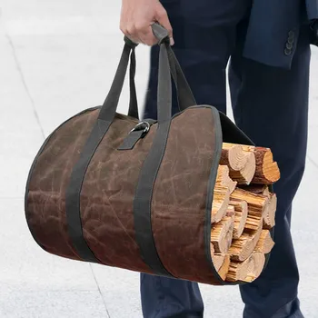 Крупногабаритная холщовая сумка для перевозки дров, портативное бревно для кемпинга на открытом воздухе, сбор, организация, сумка для переноски, сумка-тоут