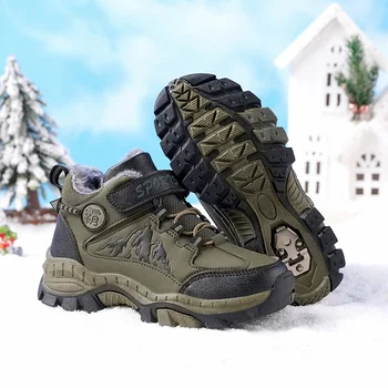 Детские ботинки, зимние детские снегоступы, походная обувь для мальчиков, кроссовки, модная нескользящая кожаная обувь для девочек, детские кроссовки