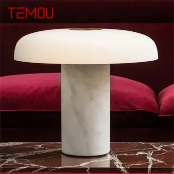 Простая настольная лампа TEMOU Nordic Современная Креативная Мраморная Светодиодная Настольная лампа Гриб Декоративная Гостиная Спальня
