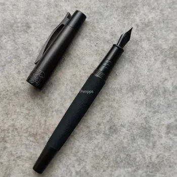 Перьевая ручка St Penpps из черного металла, титановый конвертор с черным перьевым наконечником, наполнитель для письма, высококачественная чернильная ручка, канцелярские принадлежности