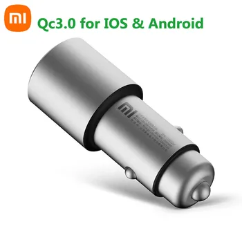 Оригинальное автомобильное зарядное устройство Xiaomi версии QC3.0, расширенный аксессуар, быстрое автомобильное зарядное устройство для смартфонов с двумя USB iOS и Android