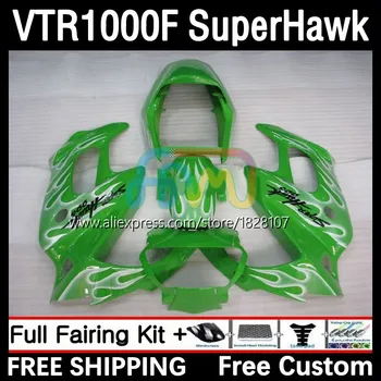SuperHawk для HONDA VTR1000 F VTR 1000 F 1000F 40No.38 VTR1000F 1995 1996 1997 1998 1999 00 01 02 03 04 05 Обтекатели green flames