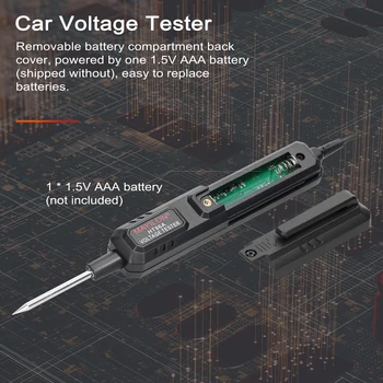 Автомобильный детектор напряжения 0,8-100 В, ручка-ЖК-дисплей с подсветкой, фонарик, Чувствительность к удержанию данных, Регулируемый Тестер напряжения