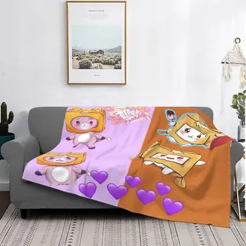 Одеяла Lankybox Boxyи Foxy С Флисовым Принтом, Дышащие Супер Мягкие Одеяла для Кровати, Коврик для Спальни