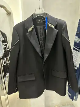 TD9039 Модные мужские пальто и куртки 2023, Полупрозрачная жаккардовая сетка, новый китайский летний свободный костюм на шнуровке
