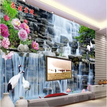 wellyu Пользовательские крупномасштабные фрески водное здоровье водопад Чой Шань Сянхэ 3D ТВ фон обои для стен papel de parede