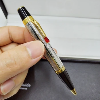 роскошная серебристая / черная шариковая ручка MB mini для деловых канцелярских принадлежностей, карманные ручки для записи, подарок