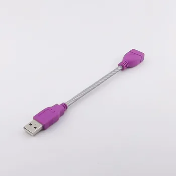 Новый USB-удлинитель 1шт фиолетовый USB 2.0 Штекер к гнезду-розетке Гибкий металлический кабель-подставка 15 см