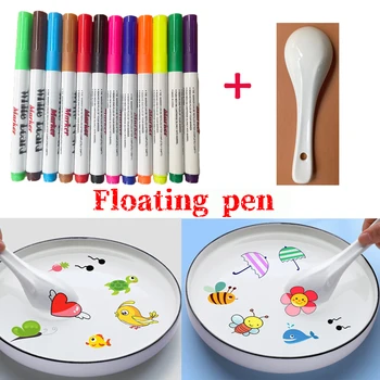 Детские игрушки для раннего обучения по методу Монтессори, волшебная ручка для рисования водой, красочная маркерная ручка, маркеры с плавающими чернилами, водяные ручки для рисования каракулями