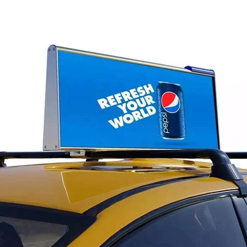 Полноцветная наружная Цифровая реклама P4, Электронный рекламный щит, Видеостена, Верхний светодиодный дисплей автомобиля такси